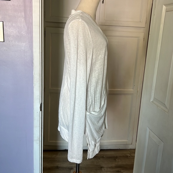 Anthropologie Vanessa Virginia long white sweater through open cardigan - Picture 4 of 13